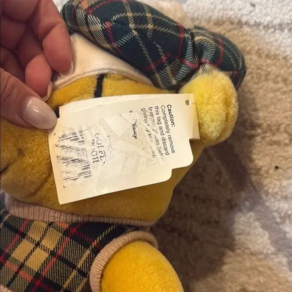 Disney Yellow and Gray Stuffed Winnie the Pooh Plush Golfer Pooh - Picture 6 of 6